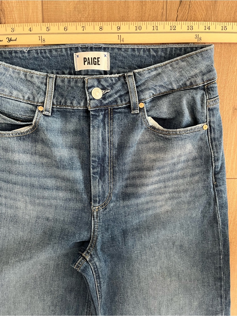PAIGE Women's Sasha Wide Leg Jeans 28 High Rise Stretch Stefania Distressed 32" - Picture 11 of 14